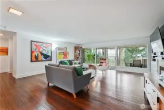 Living room with city views