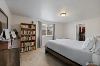 Primary bedroom with bathroom and walk in closet!