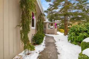 Your front door is tucked into the private setting giving lots of privacy.