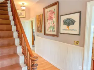 Let's go upstairs. Parlor and livingroom doors on right, hall to the formal dining...