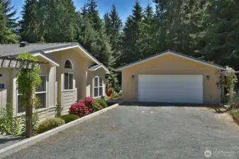 Newer garage with pass-through