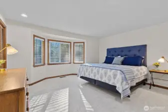 Bedroom #2 is large with a bay window.