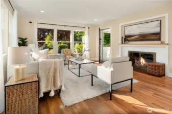 Looking across the living room towards the front entry.