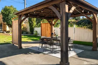 The privacy doors swing open for sightlines to the backyard as seen here.