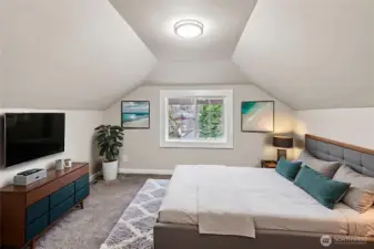 Virtually Staged Up stairs Bedroom