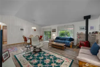 Enter into the vaulted Great Room.