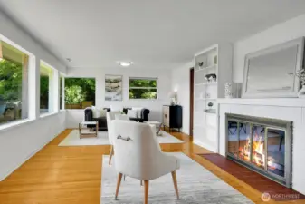 The cozy wood burning fireplace adds warmth and ambiance!