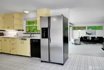 Great flow from the kitchen to the family room...