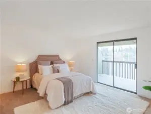 Primary suite with lakeview private balcony