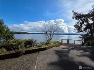 patio and deck overlooking Hood Canal
