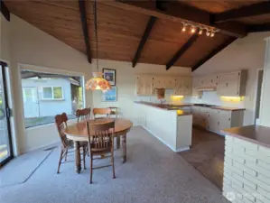 kitchen and dining room looking from living room