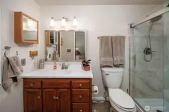 Primary bathroom w/walk in shower.