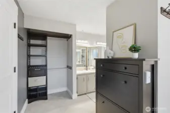 Primary Small Closet with built in