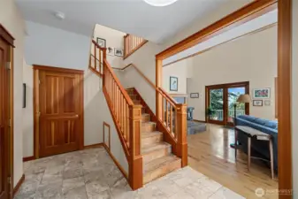 foyer with half bath