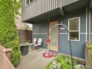 Fully fenced patio and side yard area.