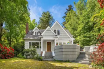 Home sits majestically on huge beautiful secluded lot.