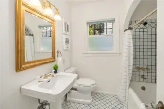 Main floor bath with beautiful tiles