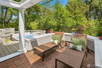 Outdoor back deck has boundless ways to entertain.