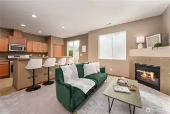Warm and welcoming family room