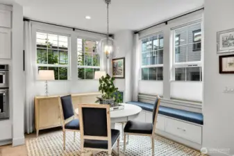 Casual yet sophisticated dining area.