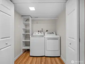 Laundry next to 3/4 bath.