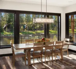 Beautiful dining area equipped for family and guests