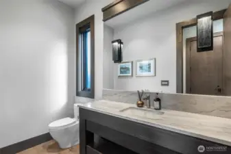 Powder room off the main level