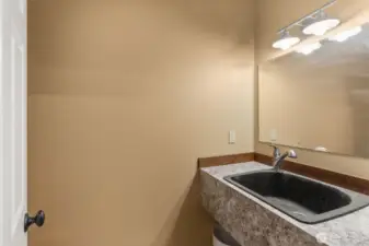 1/2 bath in basement shop