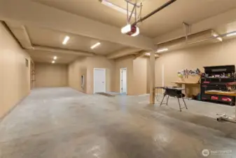 Below home work shop and utilities stubbed in wall could become an additional guest space.