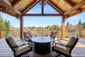 Covered Composite decking enjoying the view of territorial and partial mountain