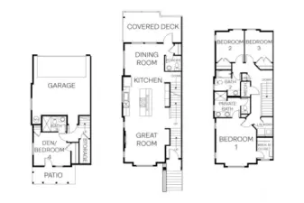 Actual residence 2 floorplan - 1921 square feet of living space plus 2 car garage and guest parking on your driveway!