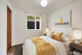 Virtually staged 2nd Bedroom