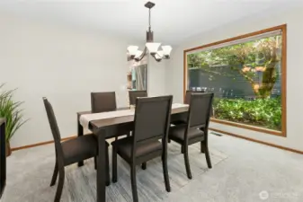spacious dining room with picture window