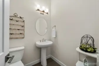 Convenient powder room.