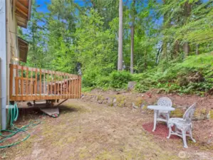 This yard has potential to be landscaped and utilized the way you would like.