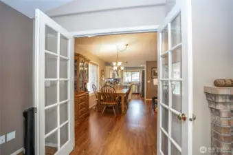 Step through double doors into the expansive, beautifully designed main living spaces.