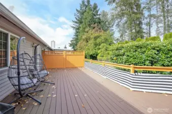 Expansive Trex deck offers a beautiful, low-maintenance outdoor retreat.