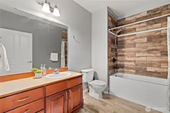 Picture of the master bath!  Recently remodeled and delightfully designed.  Lots of storage and come check it out!