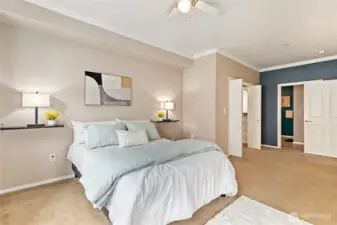 Anther pic of the master bedroom, non virtual staged photo.  Your private master bathroom.