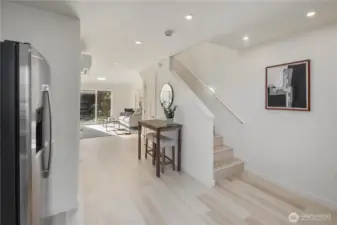 Open-concept design allows seamless connection between kitchen and living spaces, ideal for entertaining or relaxed island living.