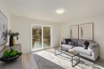 Bright interior spaces enhanced by large windows that bring in natural San Juan Island light.