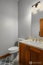 Convenient main floor powder room for guests.