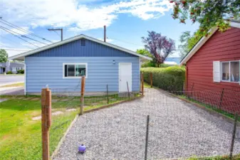 Fenced area for the pets.