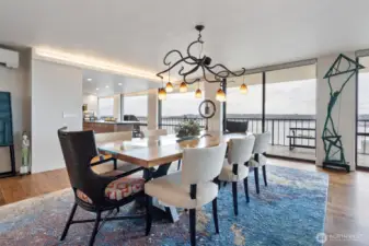 Formal dining rests between Kitchen and Living