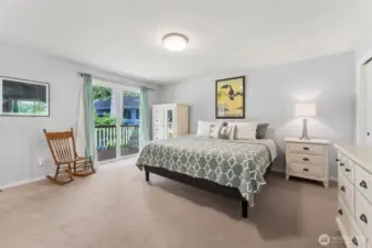 Primary with newer slider to trex balcony