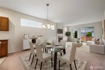 Virtually Staged Dining/Living Room