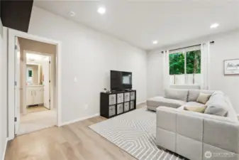 Primary suite begins off of living area