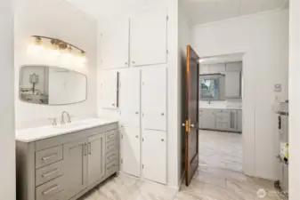 Nicely updated bathroom with plenty of storage.