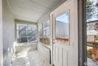 Back porch allows for additional storage