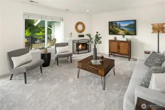 Living room with fireplace